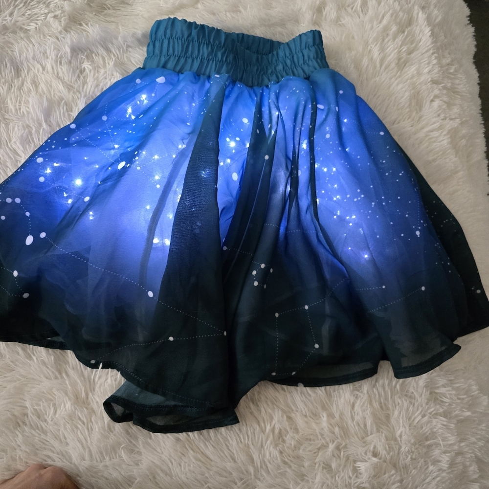 Light-Up LED Blue Constellation Starry Skirt